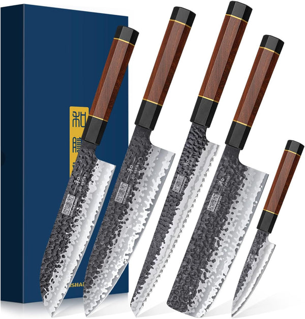 5 Pieces Knife Set, Japanese High Carbon Steel Kitchen Knife Sets | Ultra Sharp Chef Knife Set for Kitchen, Professional Kitchen Knives with Ergonomic Handle, Thoughtful Gifts for Men/Woman1
