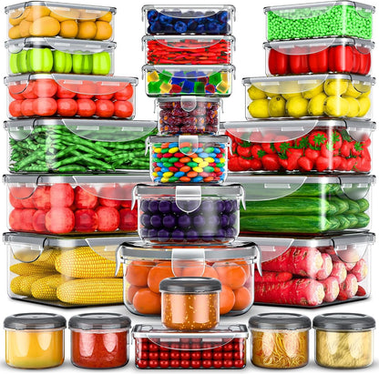 50 Pcs Large Food Storage Containers with Lids Airtight-85 OZ to Small Containers-Total 526OZ Stackable Kitchen Set -BPA Free Leak Proof Containers- Freezer Microwave Safe1