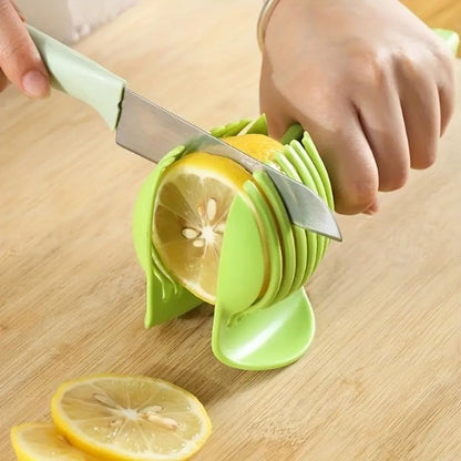 Lemon Tomato Food Tongs, Manual Fruit Tool, round Fruit & Vegetable Cutting Holder, Handy Uncharged Kitchen Gadget3