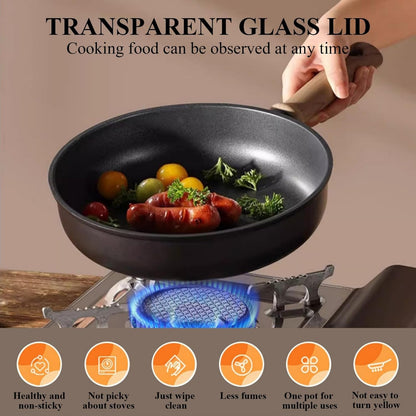 13 Pcs Pots and Pans Set Nonstick, Titanium Nonstick Cookware Sets for All Stovetops, Induction Compatible Kitchen Cooking Set with Frying Pans, Saucepans & Silicone Utensils, PFOA PFOS Free6