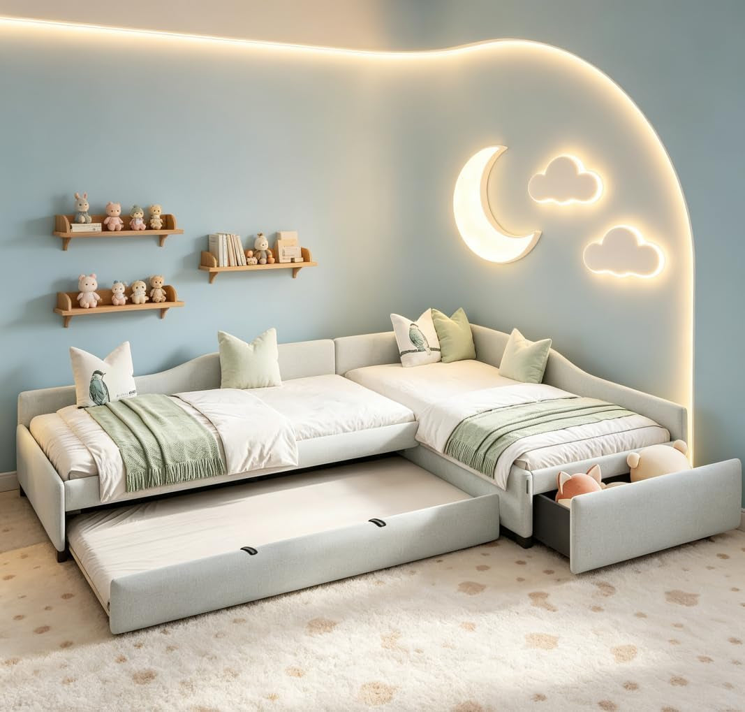 l-shaped-twin-corner-bed-for-2-kids-upholstered-double-twin-platform-bedframe-with-trundle-and-drawer-bluish