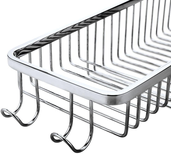 Wire Basket Wall Mount,Corner Shower Caddy 304 Stainless Steel,Bathroom Shower Organizer Soap Caddy,Polished Finish-Long Basket8