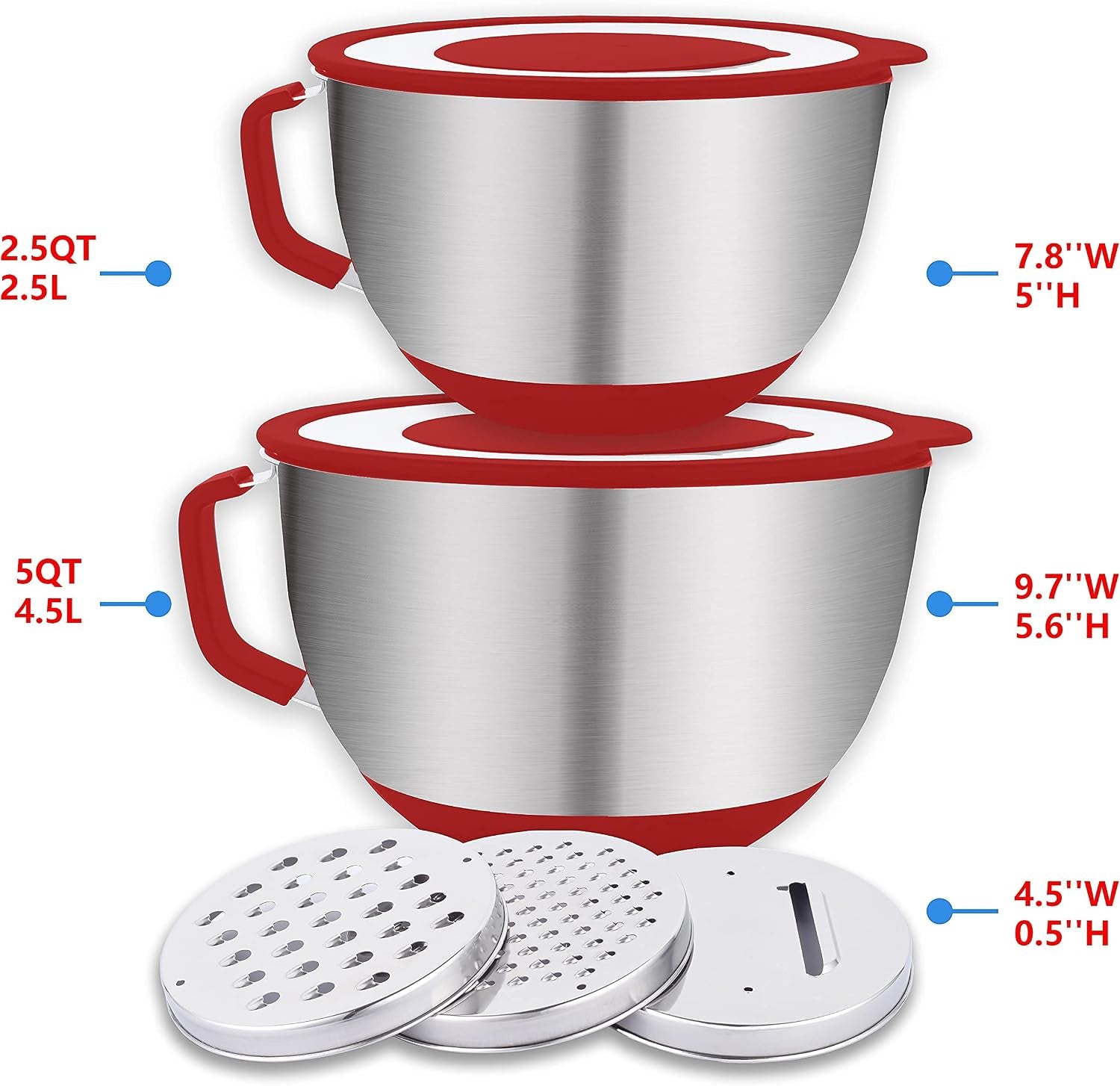 304-mixing-bowls-with-lids-set-of-2-stainless-steel-mixing-bowl-with-pour-spout-non-slip-handle-and-bottoms-3-grater-attachments-measurement-marks-lid-size-5qt-3qtred