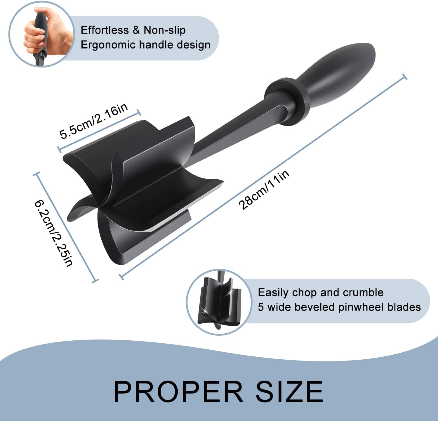 meat-chopper-ground-beef-masher-tool-for-hamburger-5-curve-blades-heat-resistant-meat-masher-tool-turkey-and-more-nylon-hamburger-chopper-utensil-non-scratch-utensils-black