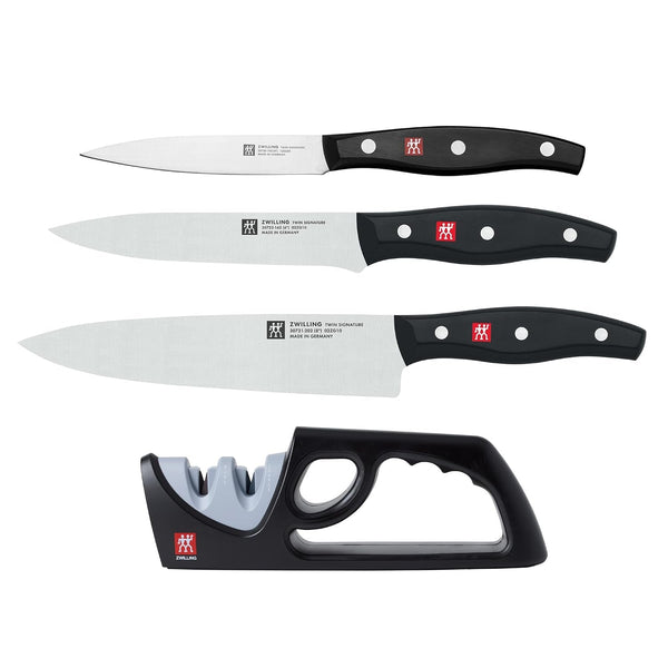 Twin Signature 4-Piece Razor-Sharp German Knife Set, Made in Company-Owned German Factory with Special Formula Steel Perfected for Almost 300 Years, Dishwasher Safe1