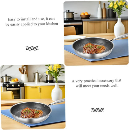 Stainless Steel Honeycomb Wok Pan 17.40 X 10.23 X 1.96 in Stir-Fry Skillet for Gas Stoves Induction Cookers Frying Steaming and Everyday Kitchen Cooking3