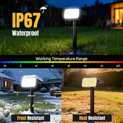 Solar Spot Lights Outdoor Waterproof, 6 Pack, 118 LED Cool White5