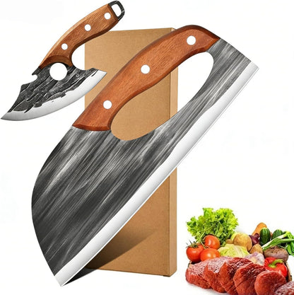 Cleaver Knife Set, 2 PCS Effort Saving Hand Forged Kitchen Knife1