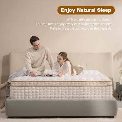 Full Size Mattress,12 Inch Hybrid Full Mattress in a Box with Memory Foam and Pocket Spring for Pressure Relief & Comfort Sleep & Zoned Support, Medium Firm,Certipur-Us5