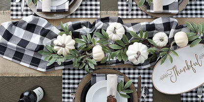 Buffalo Check Collection, Classic Farmhouse Table Runner, 14X108, Black & White8