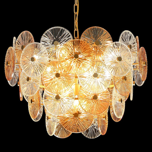 24" 16-Lights Gold Chandeliers for Dining Room Light Fixtures over Table1