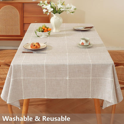 Rectangular Tablecloth 52X70 Table Cloths Rectangle Table Cotton Cloth Tablecloths Winter Rustic Tablecloth(Linen,70"X52",Rectangular)5