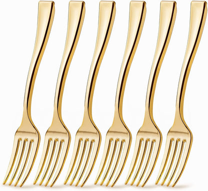 80 Pack Disposable Gold Mini Plastic Fork 4In Appetizer Dessert | Mini 4-Inch Forks. Gold Plastic Design. Disposable Tableware. Dessert, Appetizer & Tasting Use. 80 Pack Value9