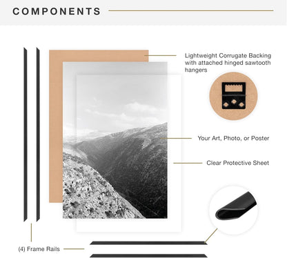 Original Poster Frame, 20X28, Black, Gallery Wall, 2-Pack5