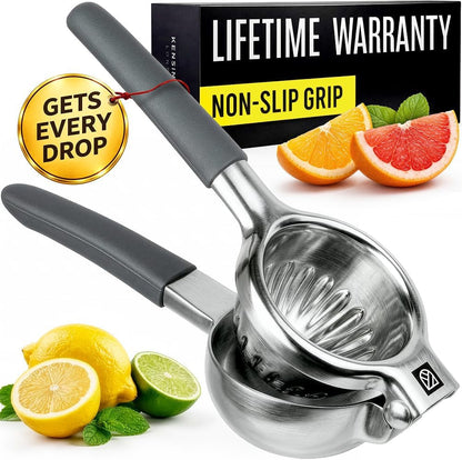 Large Lemon Squeezer Stainless Steel Press - Non-Slip Grip, Heavy Duty, Manual Design - Effortless Pro-Grade Lemon, Lime, Orange, and Citrus Fruit Hand Held Lemon Juicer Squeezer - No Seeds, Max Juice1