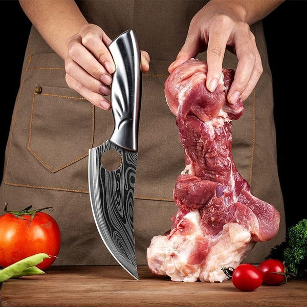 Meat Cleaver,Cleaver Knife, 5.5 Inch Meat Cleaver Kitchen Chef Knife Damascus Laser Pattern Boning Hunting Knife Stainless Steel Fish Fruit Slice Butcher Knife, Zengjianhong51213