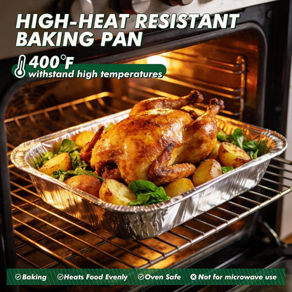 9X13 Aluminum Foil Pans 30 Pack, Disposable Half Size Deep Steam Foil Pans for Cooking, Roasting Turkey, Baking, Meal Prep, Parties & Food Prepping - Thanksgiving, Christmas, Parties, Catering4