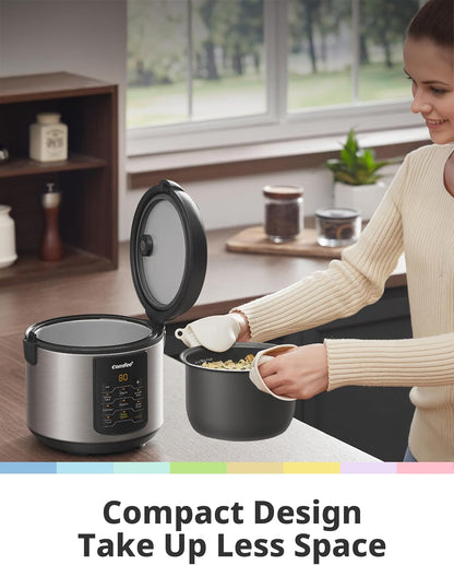 Rice Cooker with 6 Functions, 4-Cups Uncooked Rice | Multi Cooker, Slow Cook, Steam, Saute, Warm, 6 One-Touch Programs for Brown Rice, Quinoa and Oatmeal5