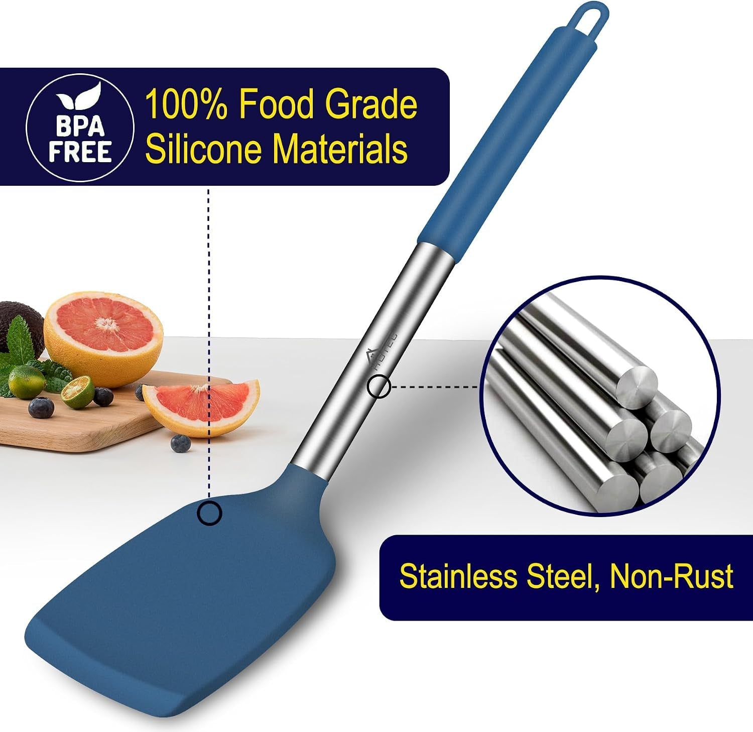 silicone-spatula-set-of-2-heat-resistant-600-f-bpa-free-kitchen-saptulaturner-with-stainless-steel-handles-slotted-solid-spatulas-for-nonstick-cookware-13-7-inch-classic-blue