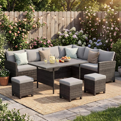 7 Piece Patio Furniture Set, Patio Sectional for All Weather1