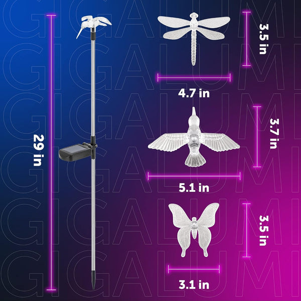 Solar Garden Lights Outdoor Waterproof Butterfly Path Lights 3 Pc2