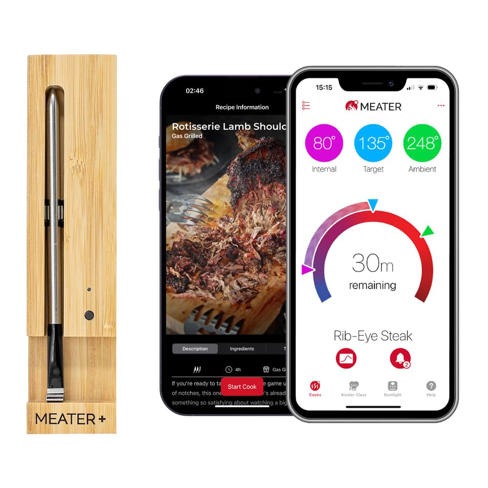 meater-plus-smart-meat-thermometer-honey-bluetooth-165ft-grill-oven-165ft-bluetooth-range-for-bbq-grill-oven-smoker-air-fryer-kitchen-great-for-steak-chicken-turkey-recipes-in-app