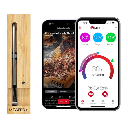MEATER plus Smart Meat Thermometer, Honey, Bluetooth, 165Ft, Grill & Oven | 165Ft Bluetooth Range for BBQ, Grill, Oven, Smoker, Air Fryer, Kitchen. Great for Steak, Chicken, Turkey. Recipes in App.1