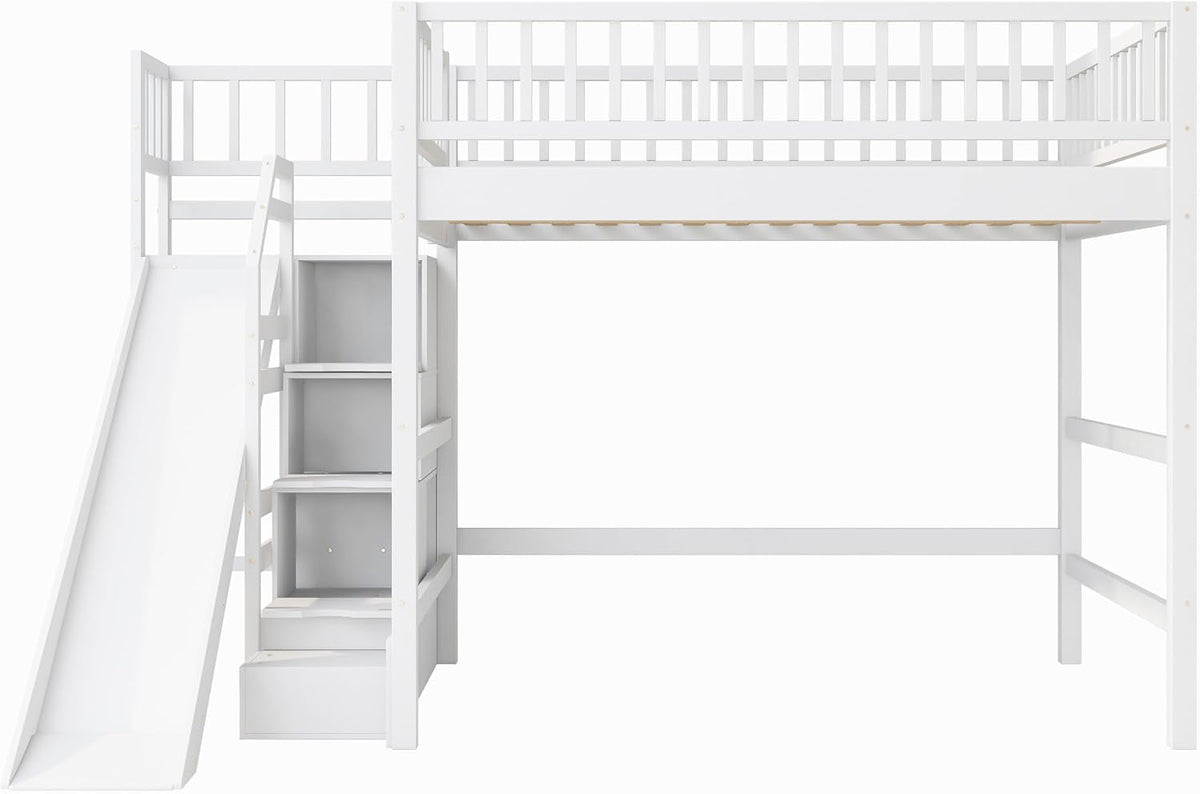 full-size-loft-bed-with-storage-staircase-slide-led-light-wooden-bunk-bed-for-bedroom-with-built-in-shelves-white
