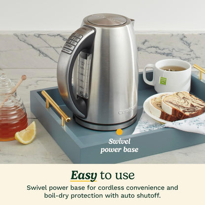 Electric Kettle, 1500W Fast Heating, 6 Temp Presets, 1.7L | Bring Water to a Boil with  Perfectemp Cordless Electric Tea Kettle, Includes Auto Shutoff & 360° Base, CPK-17P16