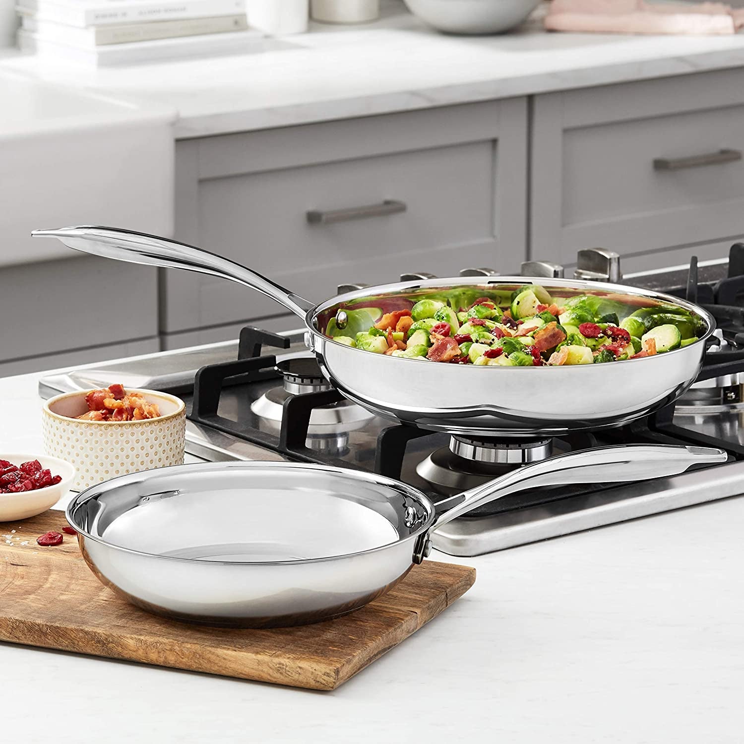 stainless-steel-frying-pan-set-induction-compatible-skillet-oven-safe-heat-distributes-evenly-8-inch-10-inch-2-piece
