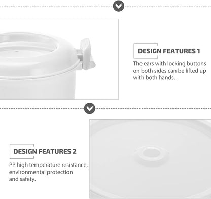Microwave Rice Cooker Small 1-2L Portable Food Grade Container for Rice Vegetables Soups Noodles Multifunctional Microwaveable Cooker4