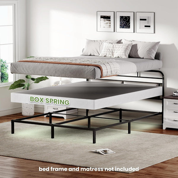 7 Inch Box Spring for Queen Bed, Quick Assembly Queen Size Metal Mattress Foundation with Fabric Cover, Strong Steel Frame, Heavy Duty, Low Profile Bed Frame Base Cama, Queen Upgraded Version4
