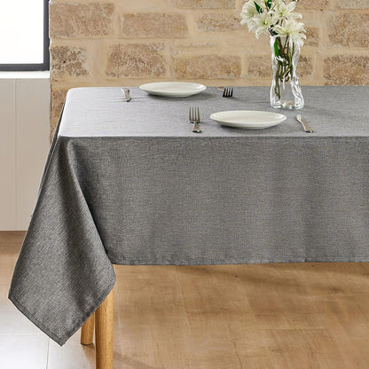 Opifetela Rectangular Linen-Textured Tablecloth, Waterproof, Stain-Resistant, Suitable for Dining Rooms, Kitchens, Parties, Picnics, and Other Occasions. Machine Washable (Grey, 70″X 52″)1