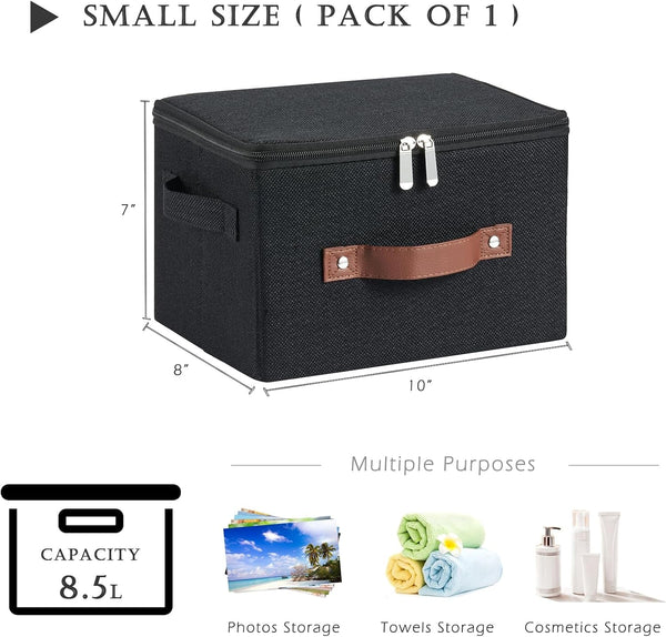 Storage Bins with Zipper Lids Decorative Lidded Baskets Boxes3