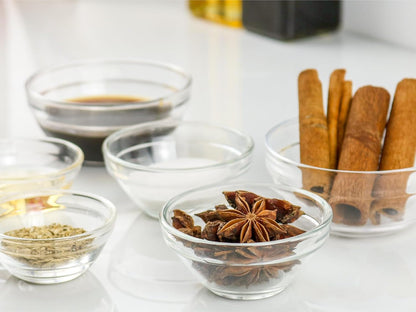 3 Sizes of Glass Prep Bowl Sets, Clear Small Pinch Bowls for Salt, Spices and Chopped Ingredients, 1.5Oz/2.5Oz/3.5Oz, Set of 123
