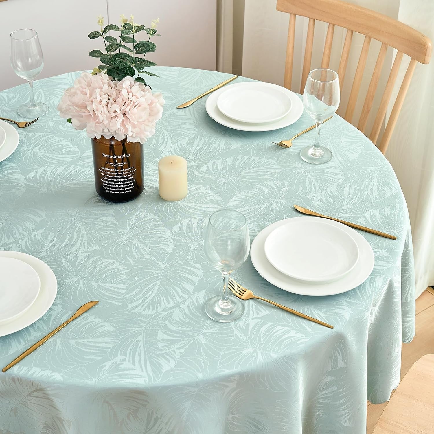 round-tablecloth-60-inch-jacquard-table-cloths-waterproof-washable-wrinkle-free-leaves-soft-fabric-tables-cover-for-20-48-table-dinning-outdoor-birthday-party-kitchen-linensaqua