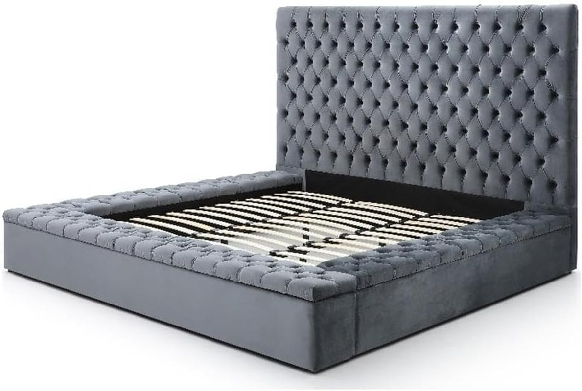 cosmopolitan-velvet-upholstered-platform-queen-bed-in-gray