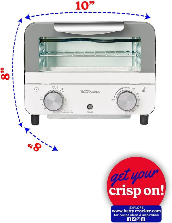 Mini Toaster Oven, 750W, BC-5629W, White | Compact Countertop Oven for Dorms, Rvs, Apartments, 7-Liter Capacity, Adjustable Timer, Includes Baking Tray & Rack8