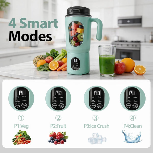 Personal Blender Smoothies, 580ML USB-C Rechargeable | Portable Blender Cup, 12-Blade Smoothie Maker with Travel Lid, Handle & LED Display for Gym, Office, Travel and Outdoor2
