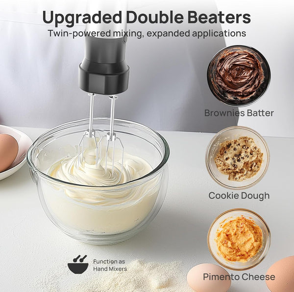 10-In-1 Immersion Hand Blender Max 1100W, Trigger Speed Control | Entire Stainless Steel Blender Shaft, 800Ml Beaker, 600Ml Chopper, Beaters, Frothers, Hooks, Masher, Whisk & 600Ml Cup7