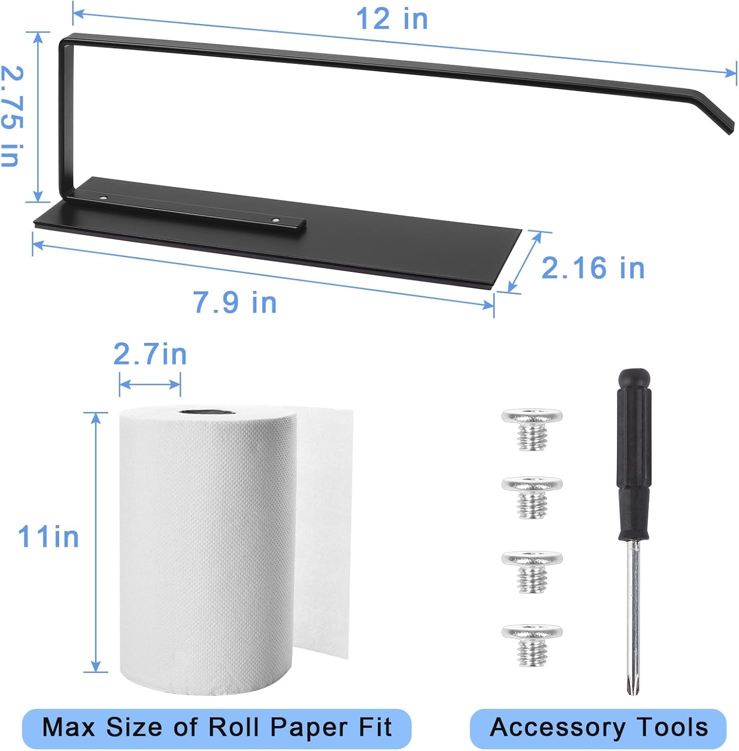 black-paper-towel-holder-magnetic-paper-towel-holder-for-fridge-toilet-paper-roll-holder-magnet-towel-rack-wall-mount-fridge-organizer-for-paper-towels-rolls-bathroom-pantry-rv-kitchen-storage
