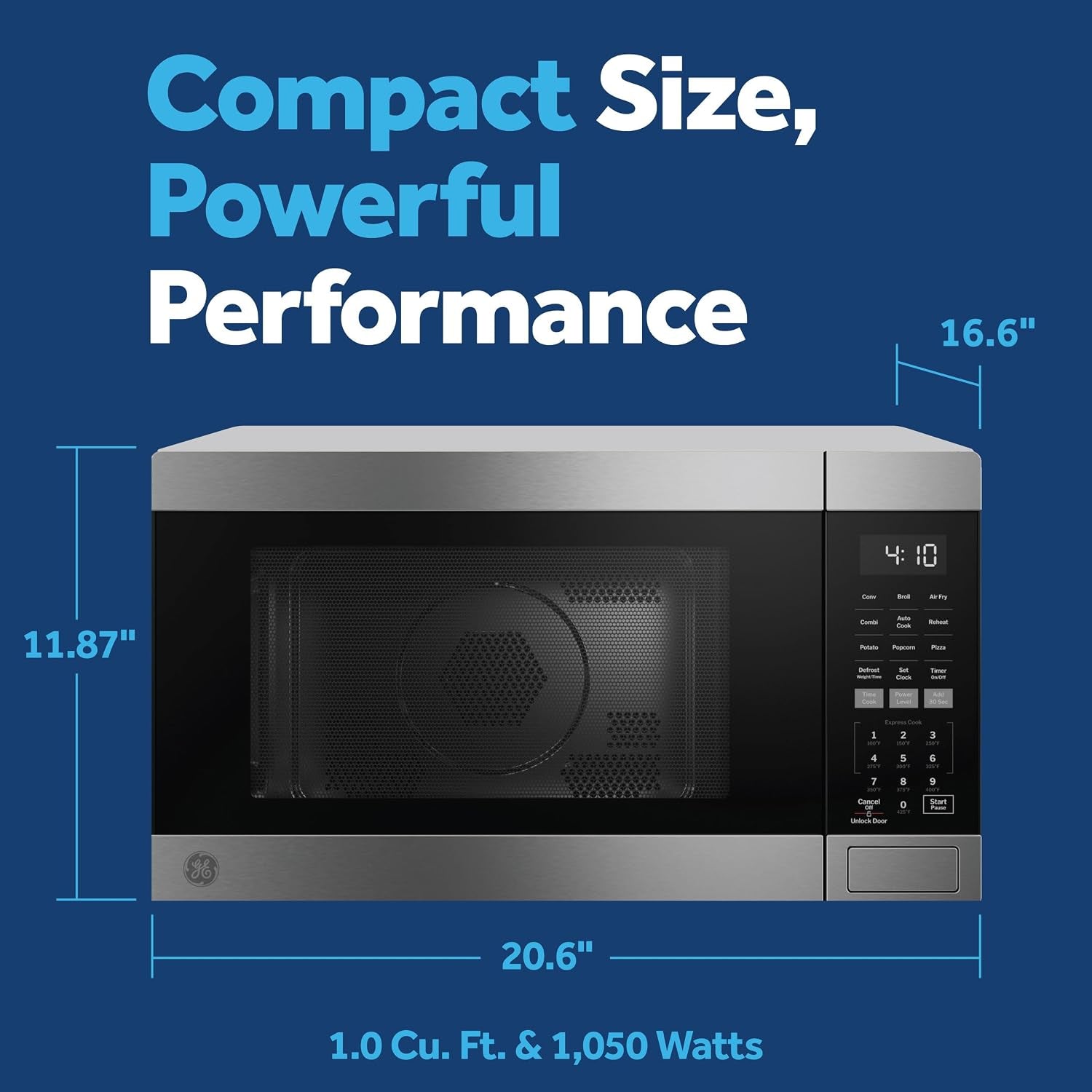 ge-gcst10a1wss-countertop-microwave-oven-stainless-steel-stainless-steel-combines-microwave-air-fry-convection-and-broil-child-lock-technology-4-convenience-cook-settings