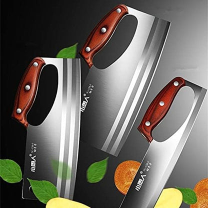 Meat Cleaver Knife, Chinese Style Kitchen Stainless Steel Cutting Meat Knife Special Super Sharp Ladies Slicing Vegetable Fruit Cooked Food Knives (Size : B 220X77 Mm)2