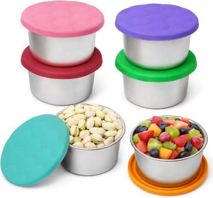 6-Pack 8Oz Stainless Steel Snack Containers for Kids, Leakproof1