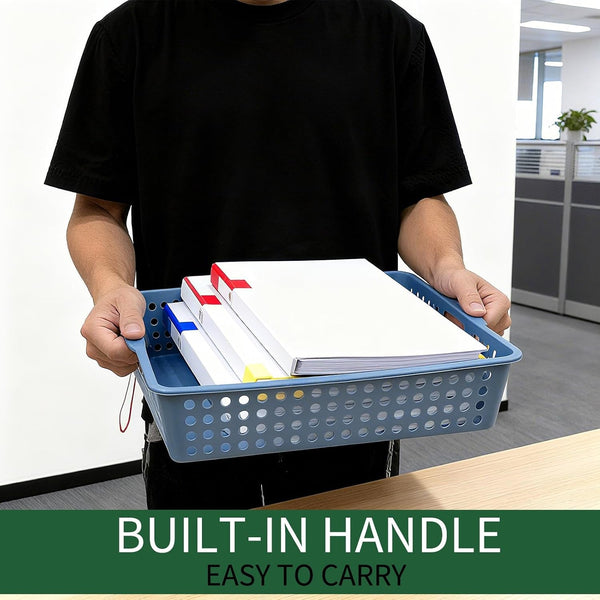 8 Pack Paper Organizer Baskets Trays, 14 in Plastic Storage Baskets6