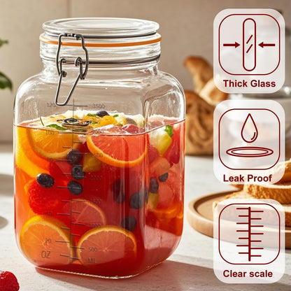 2 Pack 1 Gallon Glass Jar with Airtight Lids,Super Wide Mouth Large Mason Jars 128 Oz,Glass Gallon Jugs Storage Container for Sun Tea,Kombucha,Storing,Canning3