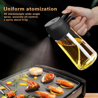 2 in 1 Oil Sprayer, Oil Sprayer for Kitchen Cooking, 470Ml Oil Spray Bottle for Home2