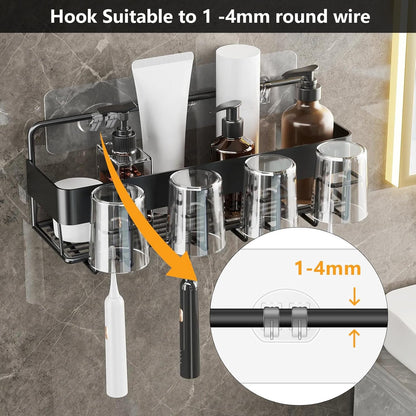 6 Pack Shower Caddy Adhesive Hooks Replacement, Strong Shower Hooks for Caddy Shelves3