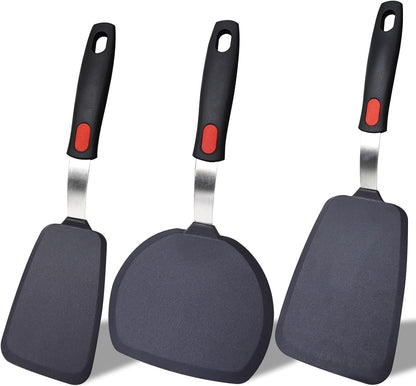 3-Pack Large Silicone Spatula Turners for Nonstick Cookware1