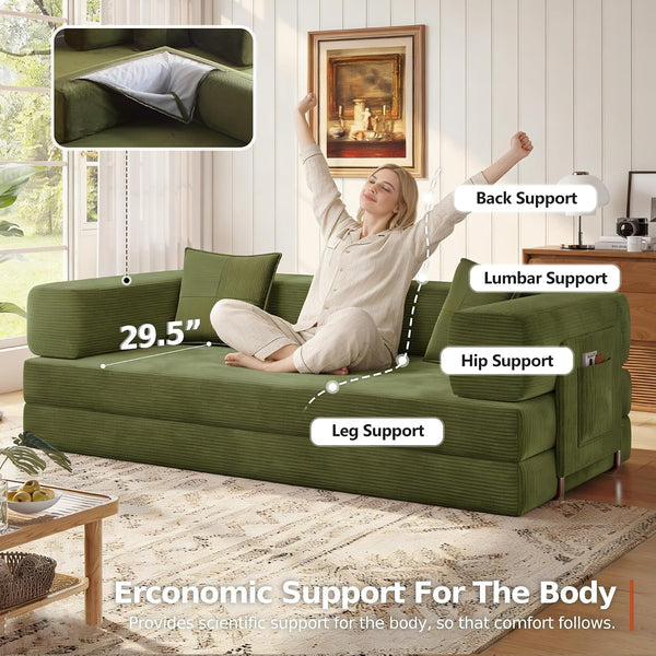 78.8'' Futon Sofa Bed, Boneless Couches for Living Room7